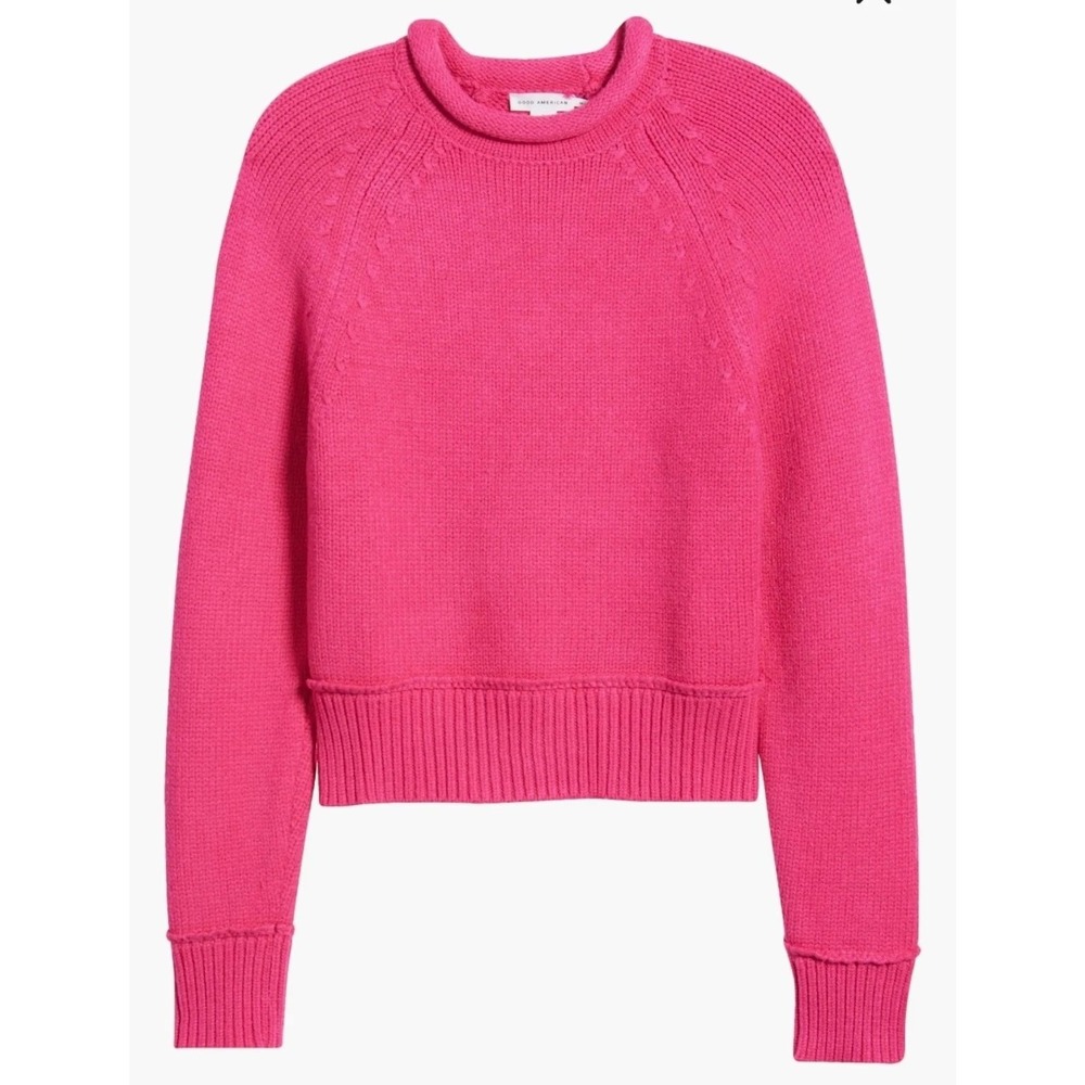 Good American Ballerina Mock Neck Sweater In Magenta Size M New With Tags